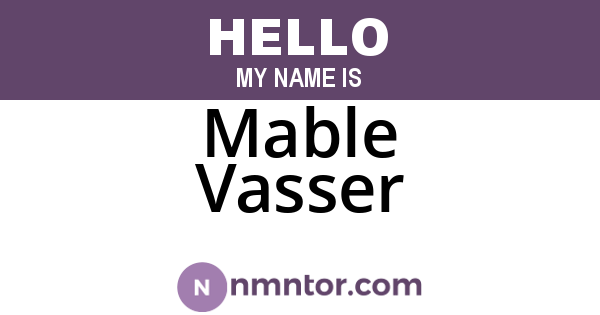 Mable Vasser