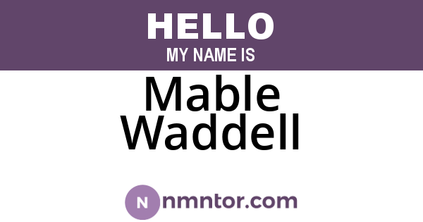 Mable Waddell