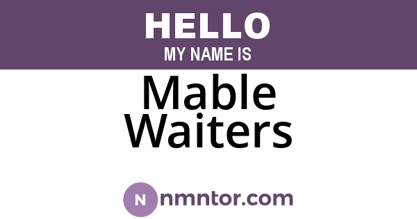 Mable Waiters