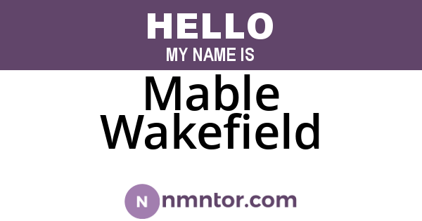 Mable Wakefield