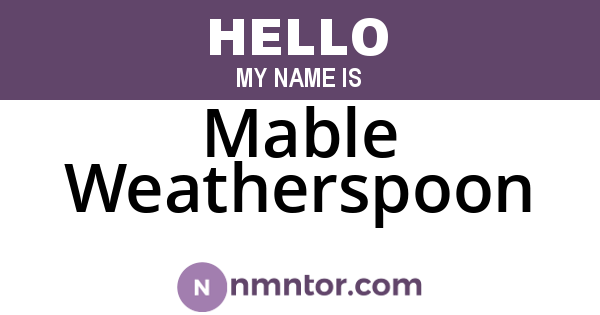 Mable Weatherspoon