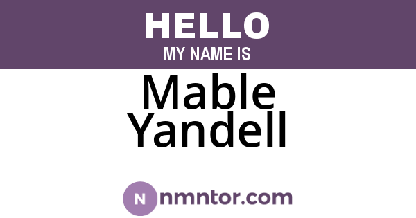 Mable Yandell