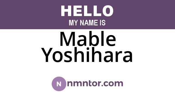 Mable Yoshihara