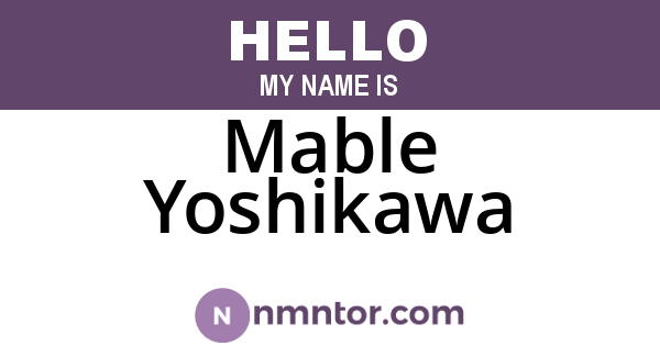 Mable Yoshikawa