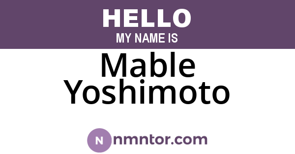 Mable Yoshimoto