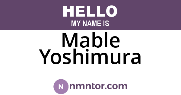 Mable Yoshimura