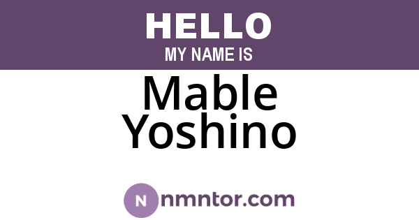 Mable Yoshino