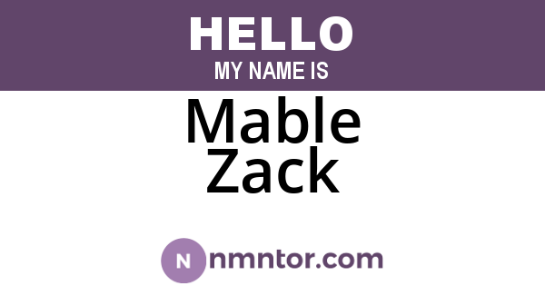 Mable Zack