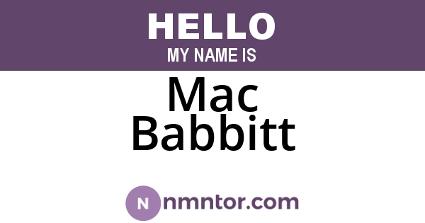 Mac Babbitt