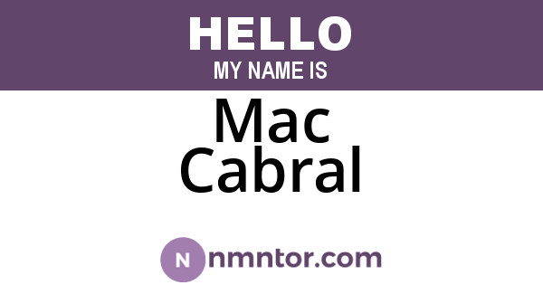 Mac Cabral