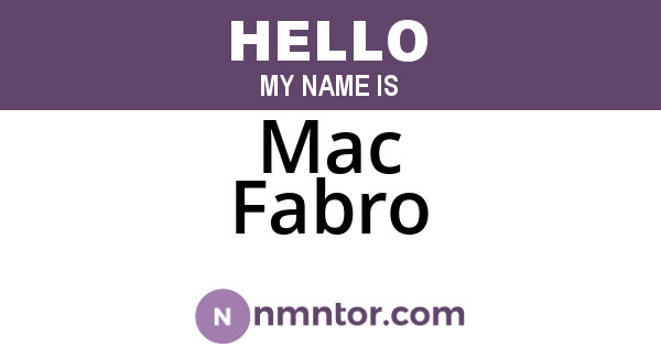 Mac Fabro