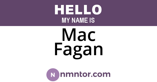 Mac Fagan