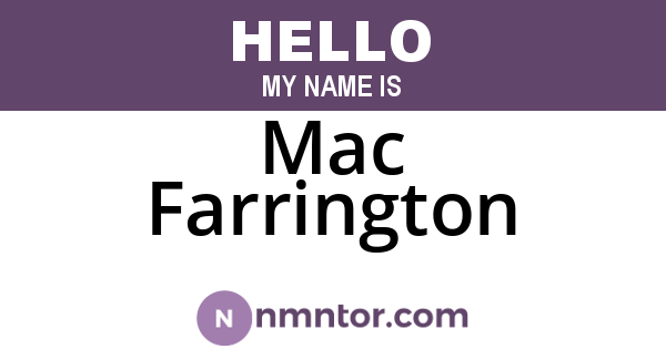 Mac Farrington