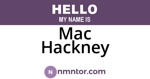 Mac Hackney