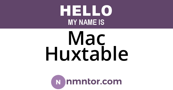 Mac Huxtable