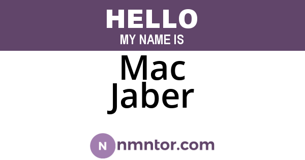 Mac Jaber