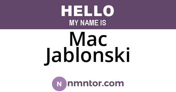 Mac Jablonski