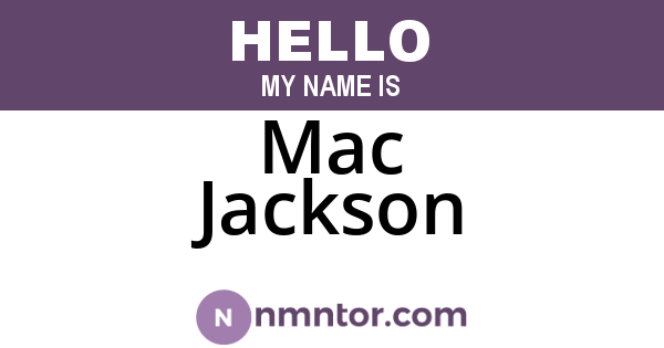 Mac Jackson