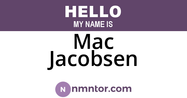 Mac Jacobsen