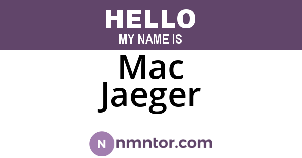 Mac Jaeger