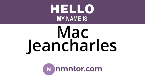 Mac Jeancharles