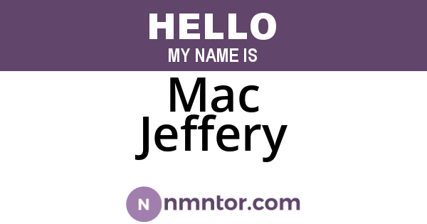 Mac Jeffery