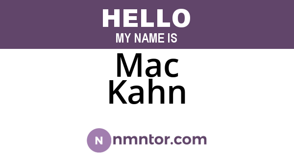 Mac Kahn