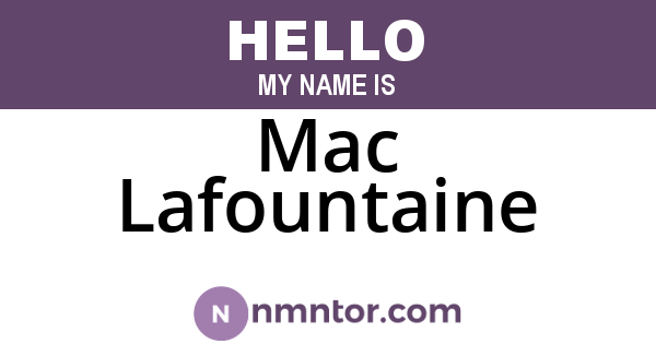 Mac Lafountaine