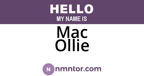 Mac Ollie