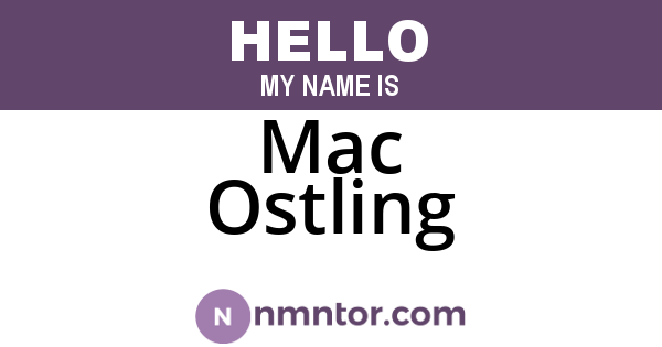 Mac Ostling