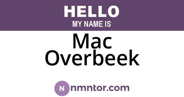 Mac Overbeek