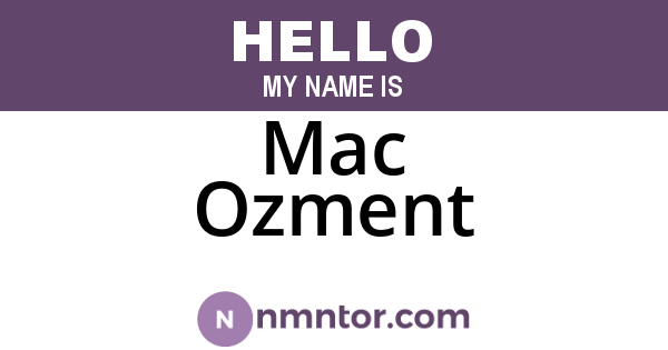 Mac Ozment
