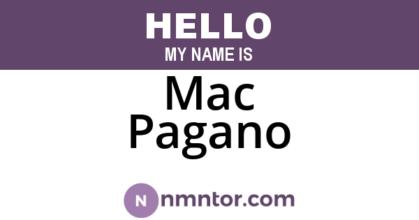 Mac Pagano