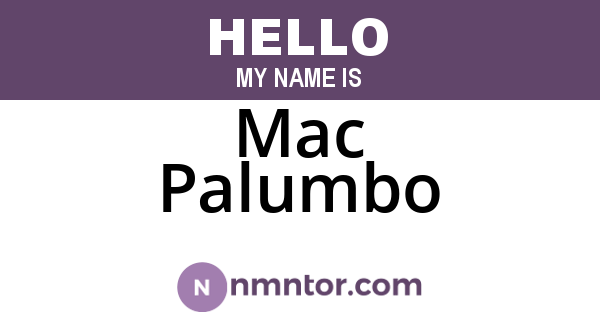 Mac Palumbo