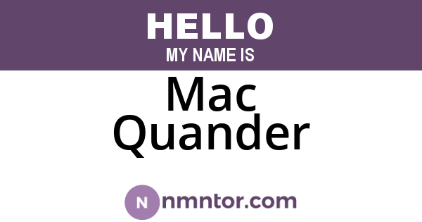Mac Quander