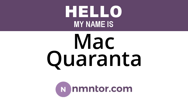 Mac Quaranta