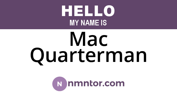 Mac Quarterman