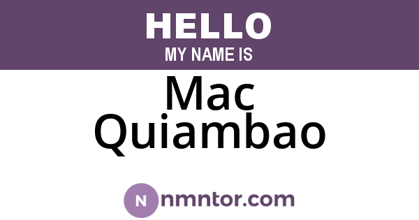 Mac Quiambao