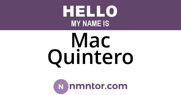 Mac Quintero