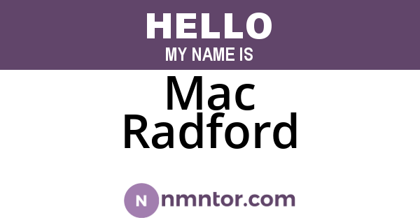 Mac Radford