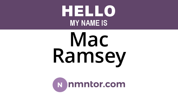 Mac Ramsey