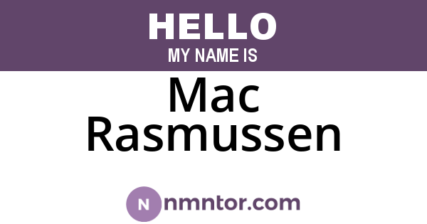 Mac Rasmussen