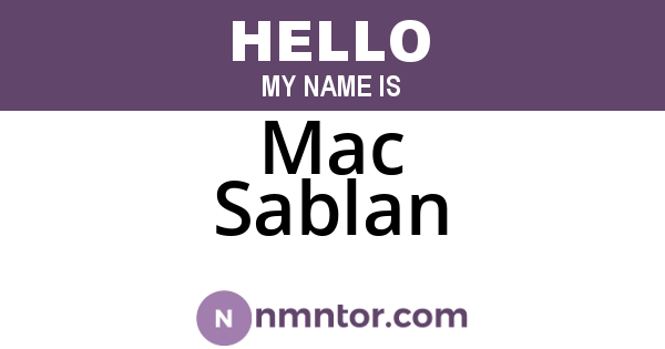 Mac Sablan