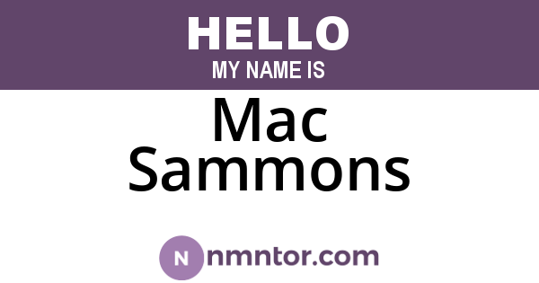 Mac Sammons