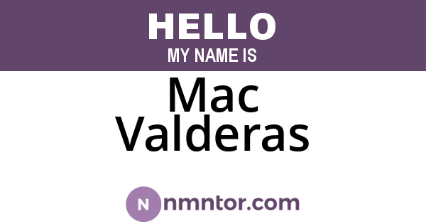 Mac Valderas