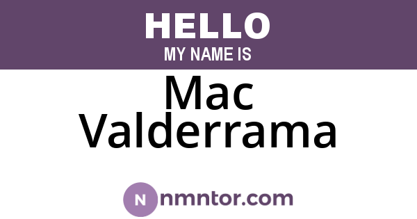 Mac Valderrama