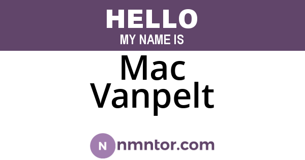 Mac Vanpelt