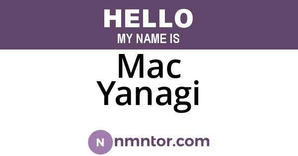 Mac Yanagi