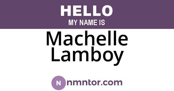 Machelle Lamboy
