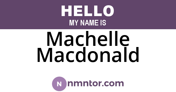 Machelle Macdonald